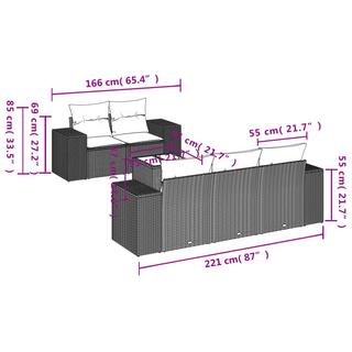 VidaXL Ensemble de canapés de jardin rotin synthétique  