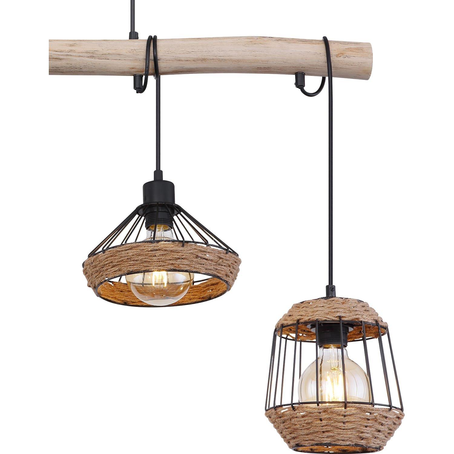 mutoni Lampe à suspension Surri métal noir mat 4xE27  