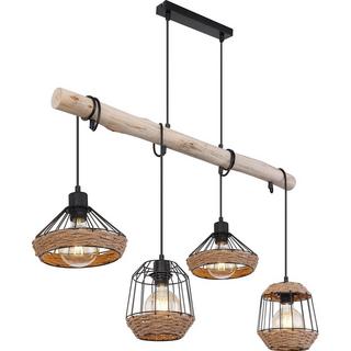 mutoni Lampe à suspension Surri métal noir mat 4xE27  