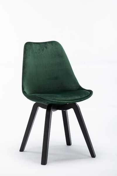 mutoni Chaise de salle à manger velours vert sapin (lot de 2)  