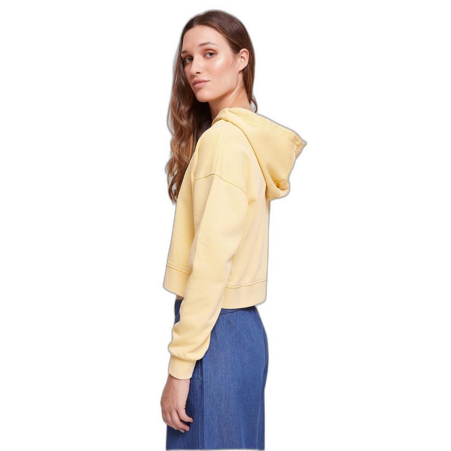 URBAN CLASSICS Court Éponge Cropped Hoodie avec Broderie Florale  