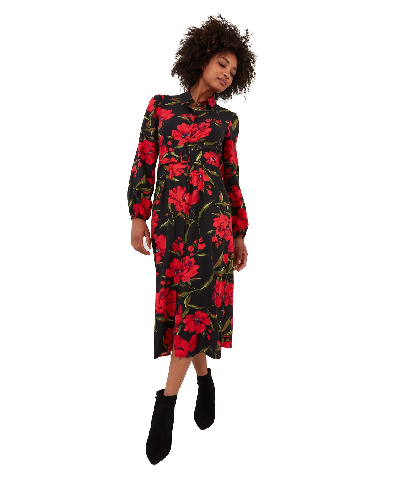 Joe Browns  Robe Chemisier Midi Imprimé Roses 