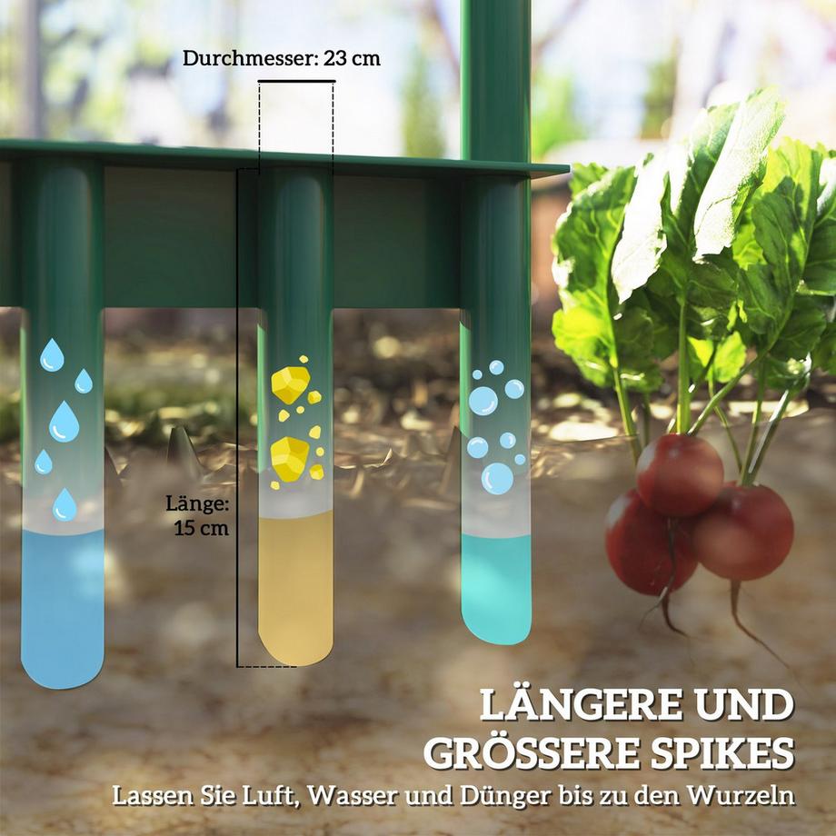 Northio  Rasenlüfter Aerifizierer für Rasen 30cm Breite Manuell Rasenbelüfter mit rutschfest Griff, Gartengeräten Bodenschiene, Vertikutierer Rasenspecht, Boden Belüftung Rasenpflege für Garten Höfe | 