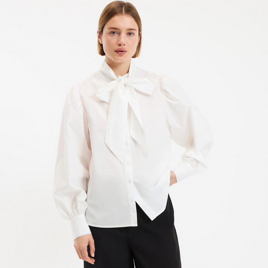 Langärmeliges Lavendelhemd aus Baumwolle