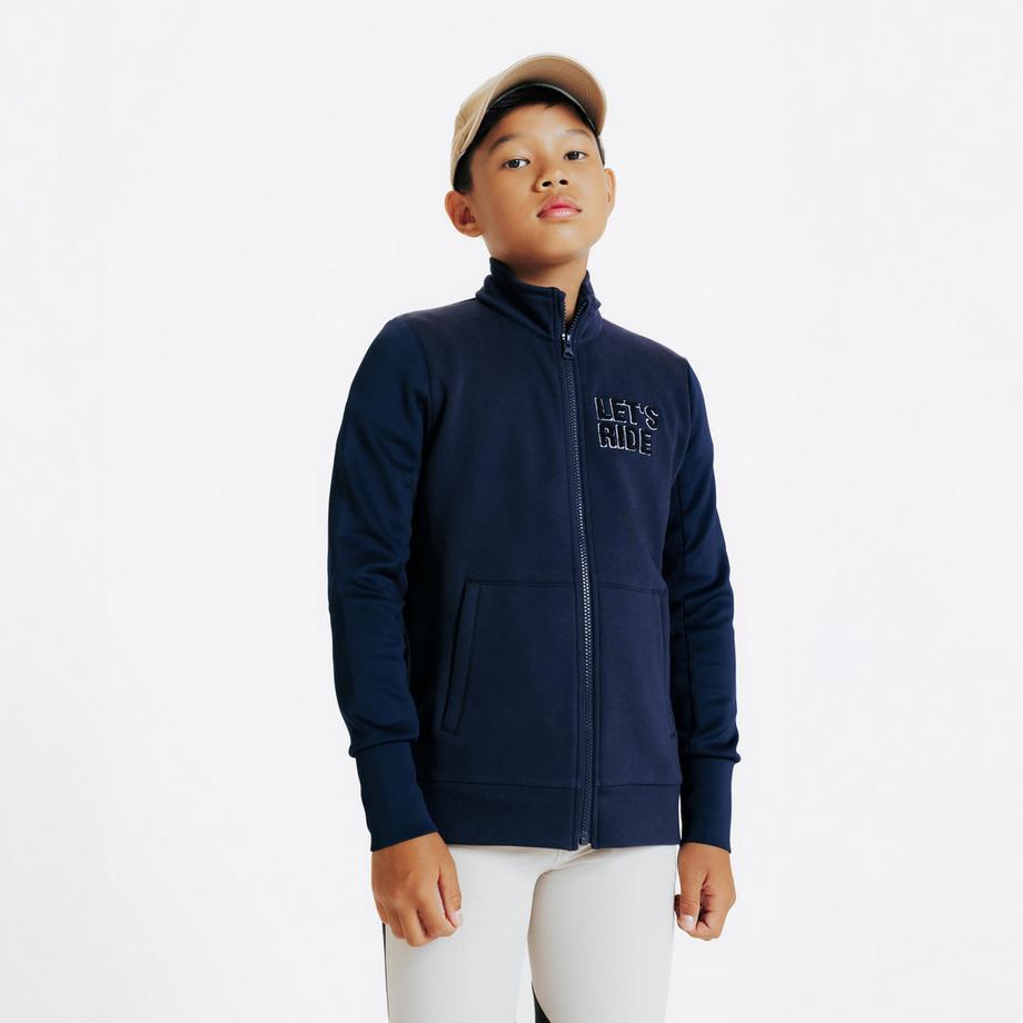 FOUGANZA  Reit-Sweatjacke 500 Kinder marineblau 
