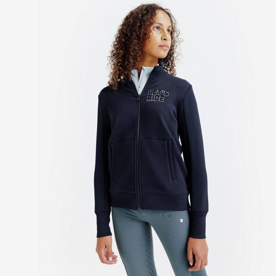 FOUGANZA  Reit-Sweatjacke 500 Kinder marineblau 