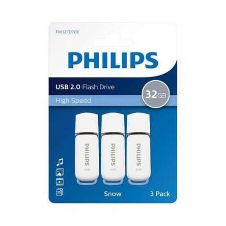 PHILIPS  FM32FD70E/00 Snow Edition 2.0 32 GB WeiàŸ und Grau Packung mit 3 USB-Sticks 