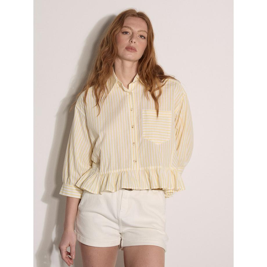APRICOT Camicia a righe con orlo a balze  