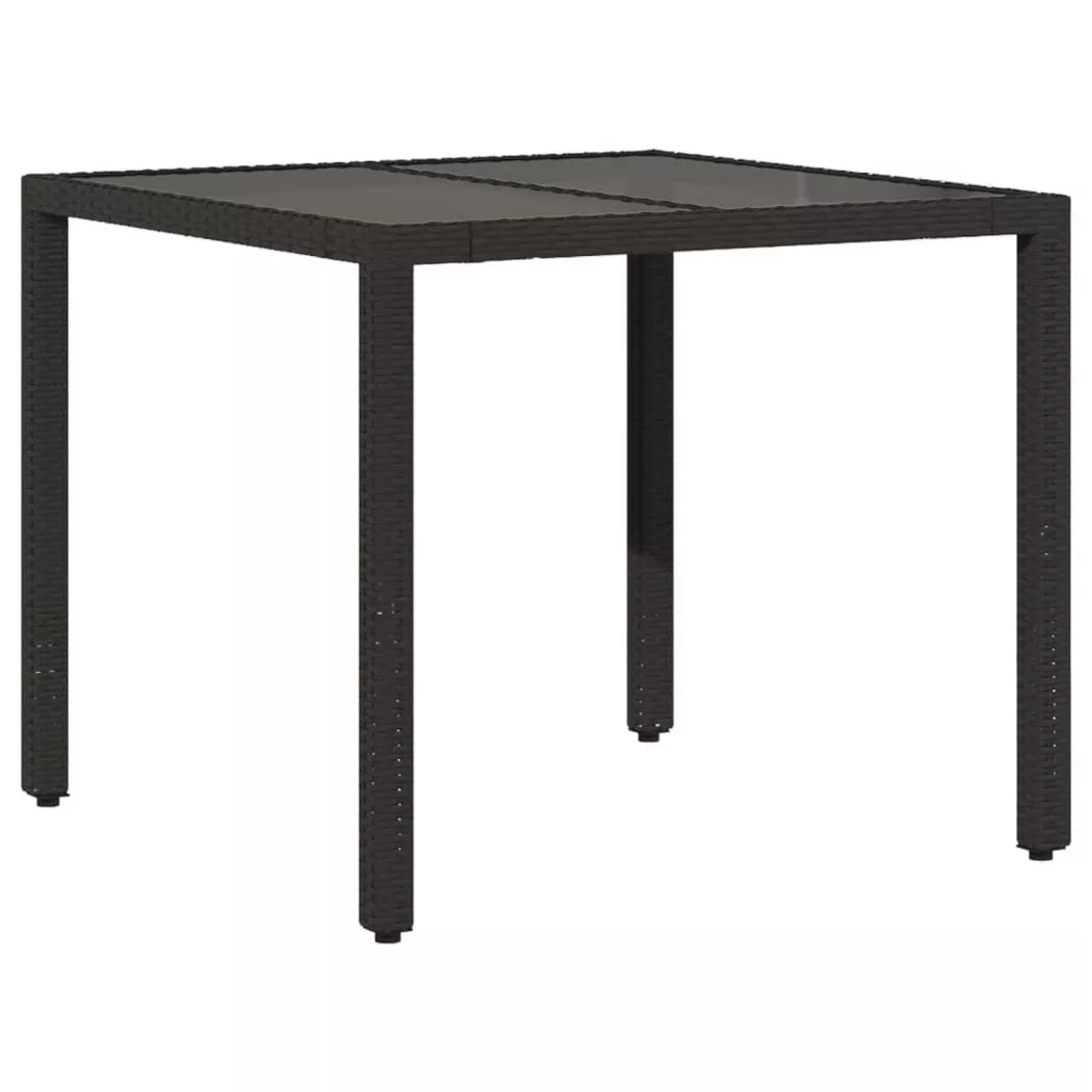 VidaXL - Gartentisch poly-rattan, One Size, Schwarz
