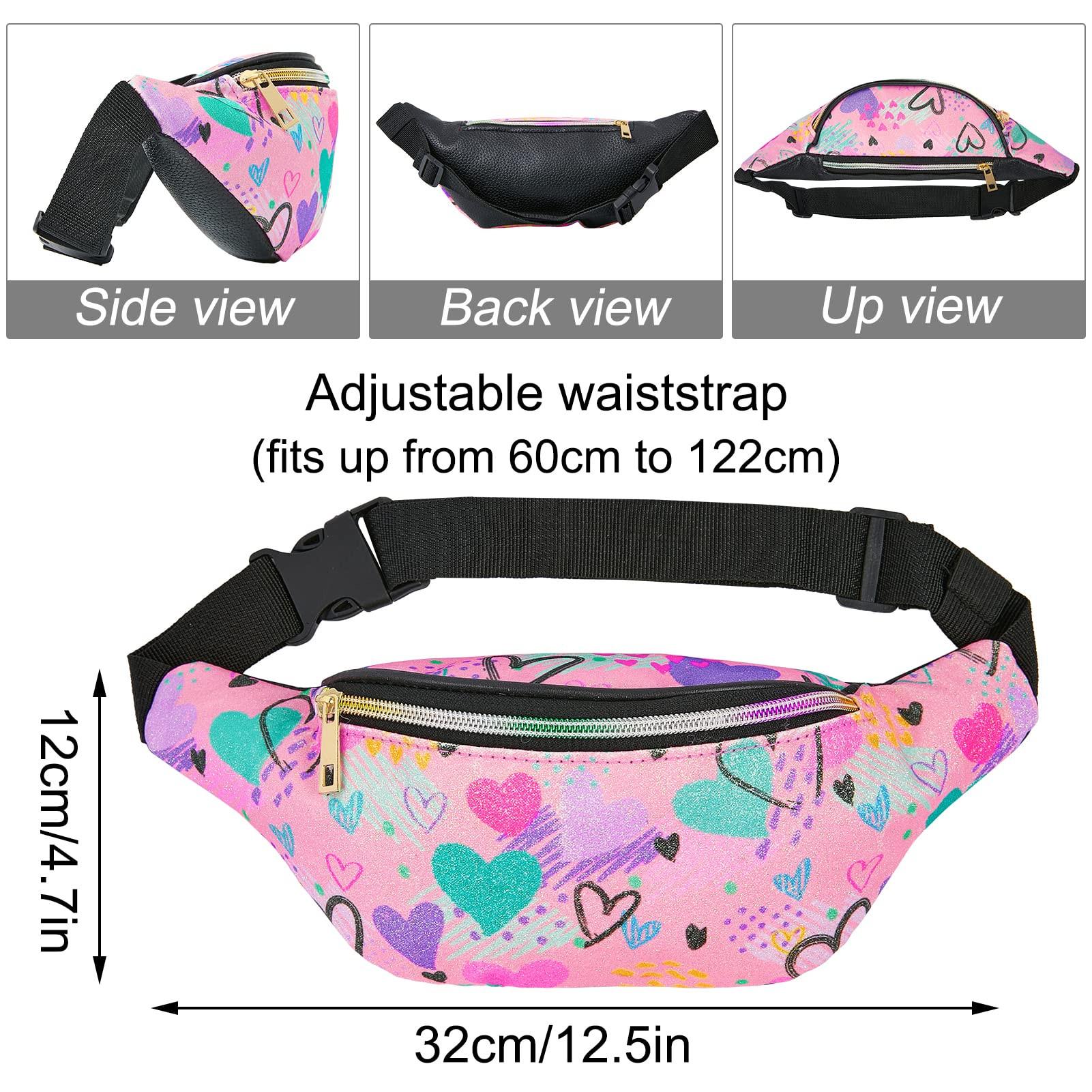 Only-bags.store Kinder Glitzer Sport Bauchtasche mit Lederimitat  