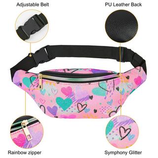 Only-bags.store Kinder Glitzer Sport Bauchtasche mit Lederimitat  