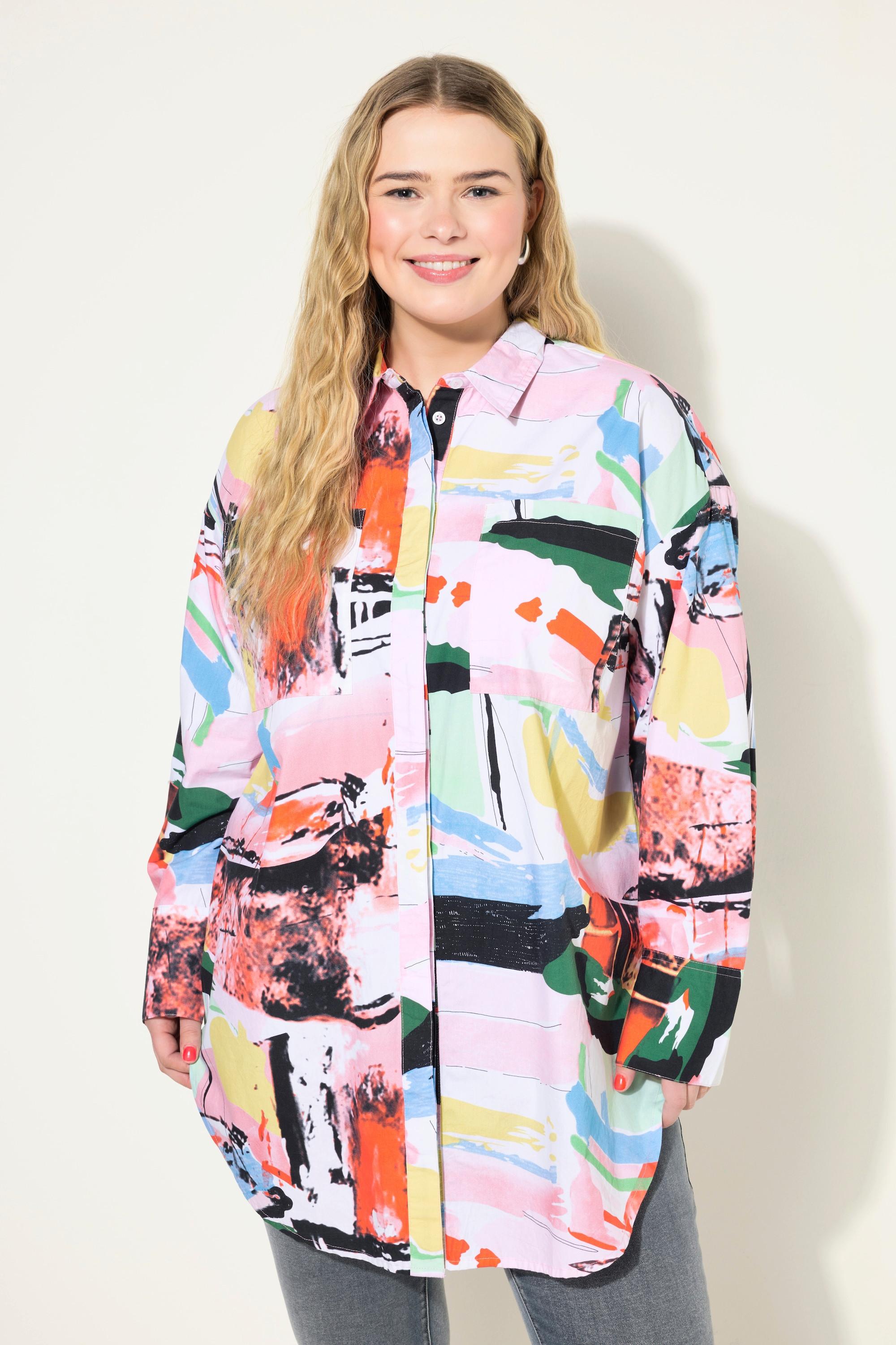 Studio Untold  Chemisier oversized à manches longues, imprimé coloré 