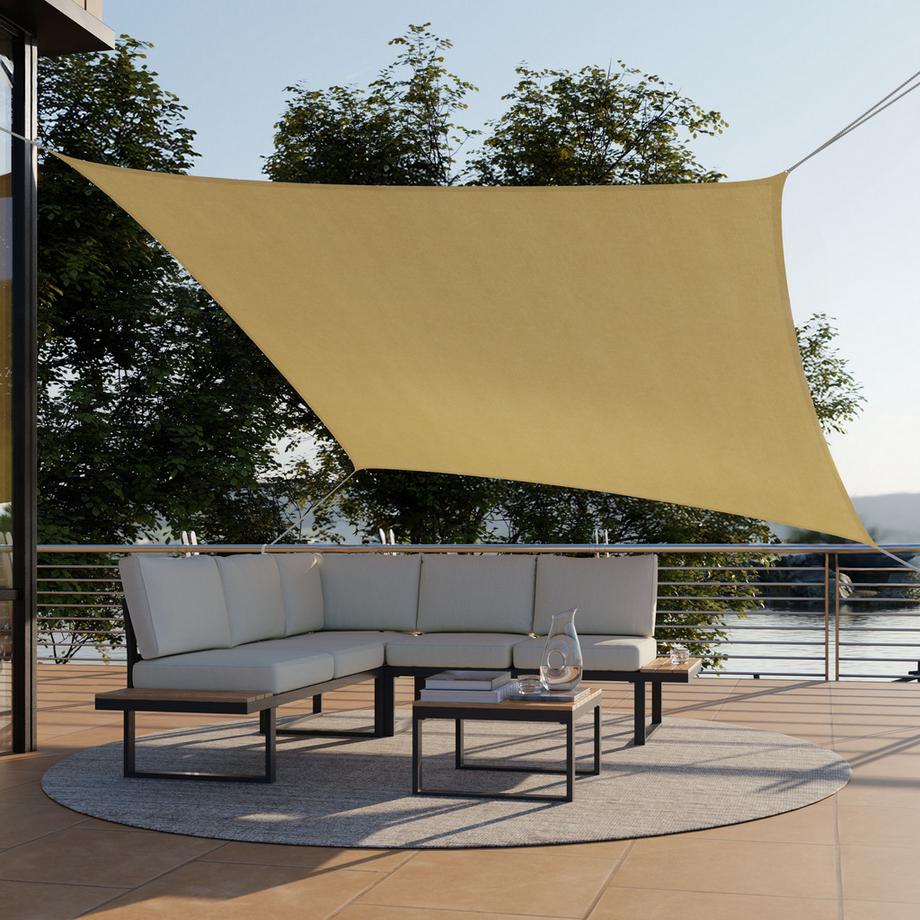 Tectake Voile d’ombrage SUNNY HDPE de 185 g/m² et protection UV à 87 %  