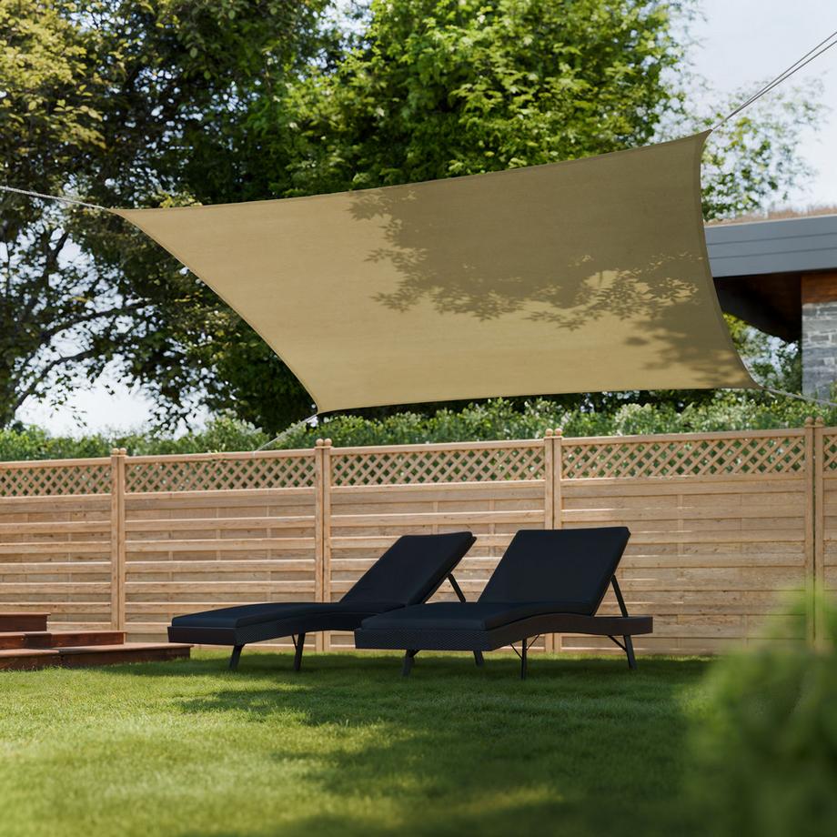 Tectake Voile d’ombrage SUNNY HDPE de 185 g/m² et protection UV à 87 %  
