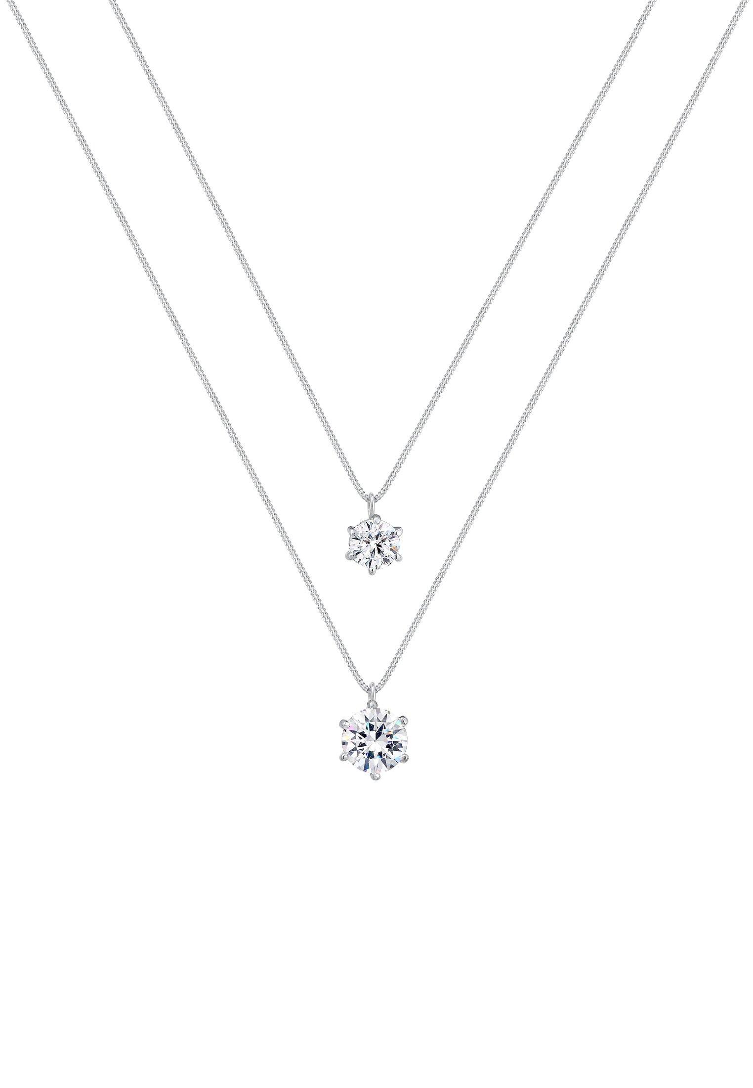 Elli  Halskette Layer Kristall Anhänger 