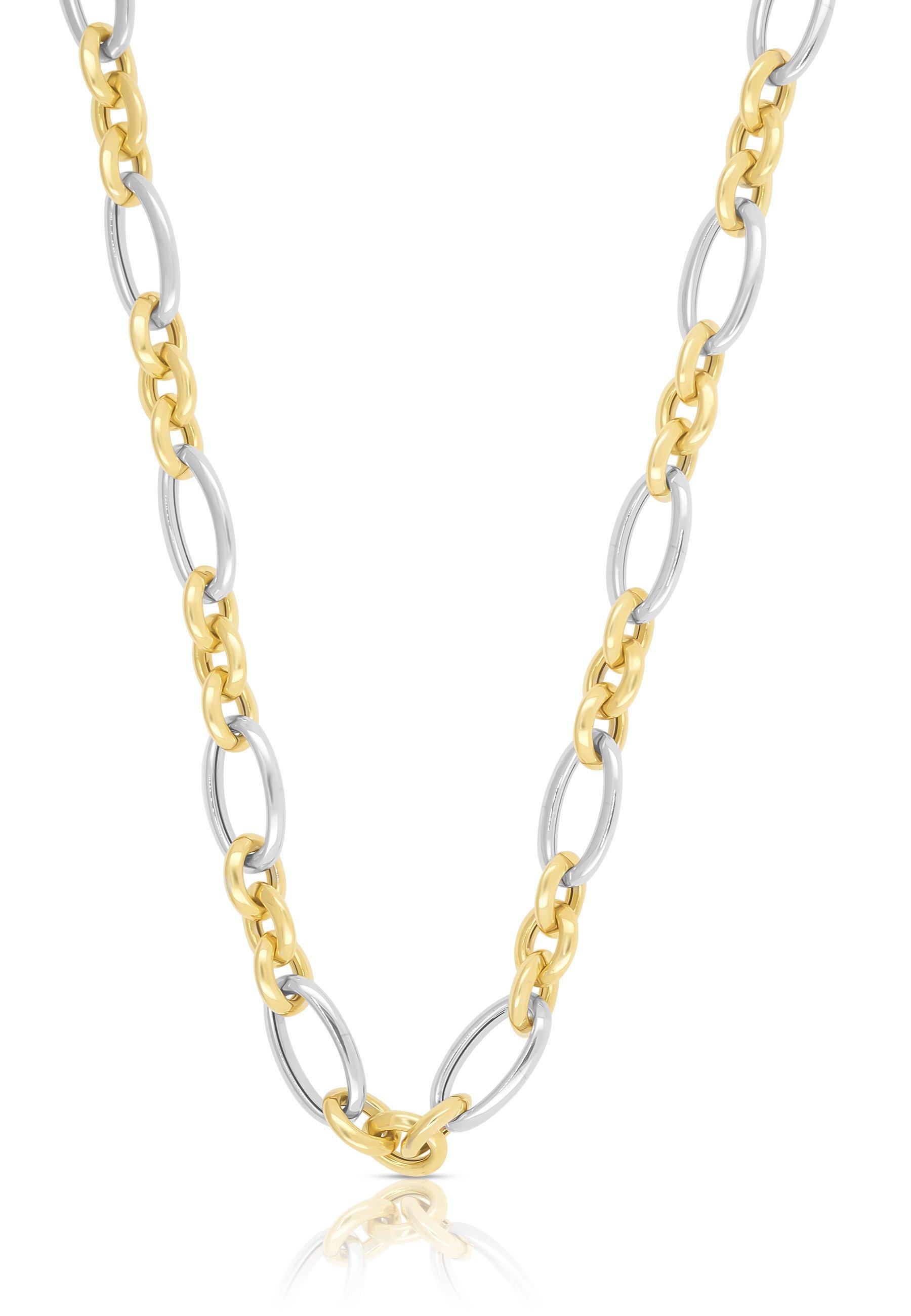 MUAU Schmuck  Collier fantaisie bicolore or jaune/or blanc 750, 6,5mm, 42cm 