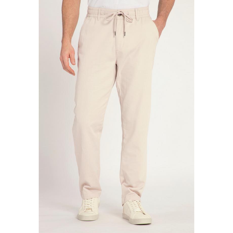 JP1880 Pantaloni Effetto Lino Basic Fit Casual con Cintura Elastica  