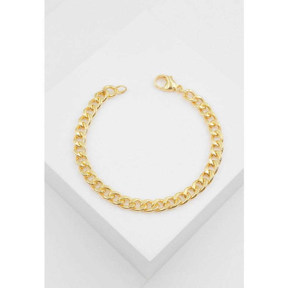 MUAU Schmuck  Bracelet Panzer Gelbgold 750, 6mm, 19cm 