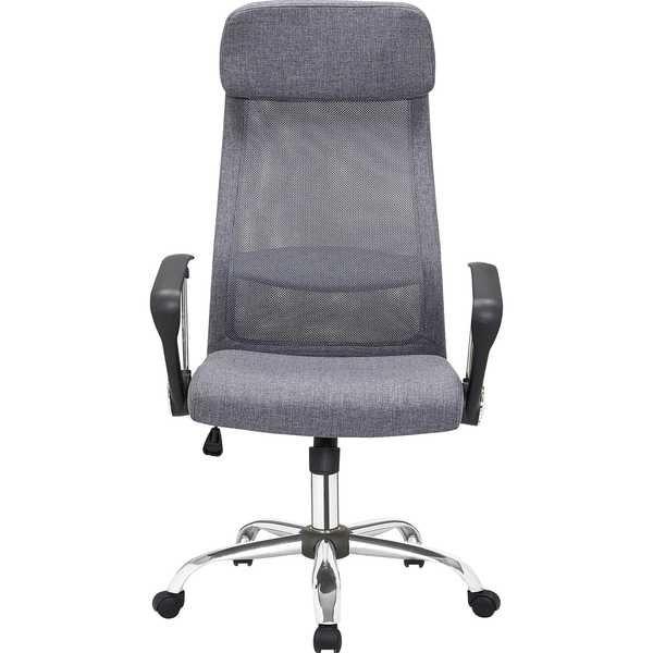 mutoni Chaise de bureau pivotante grise avec revêtement en filet et tissu  