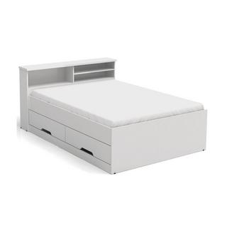 Vente-unique Bett mit Schubladen & Stauraum + Matratze - 140 x 190 cm - Weiß  - BORIS  