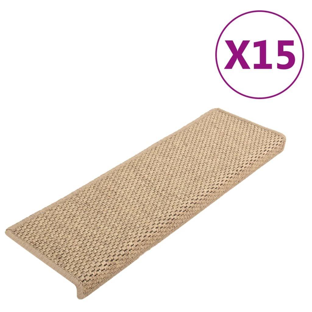 VidaXL Tapis d'escalier autocollants 15 pcs tissu  