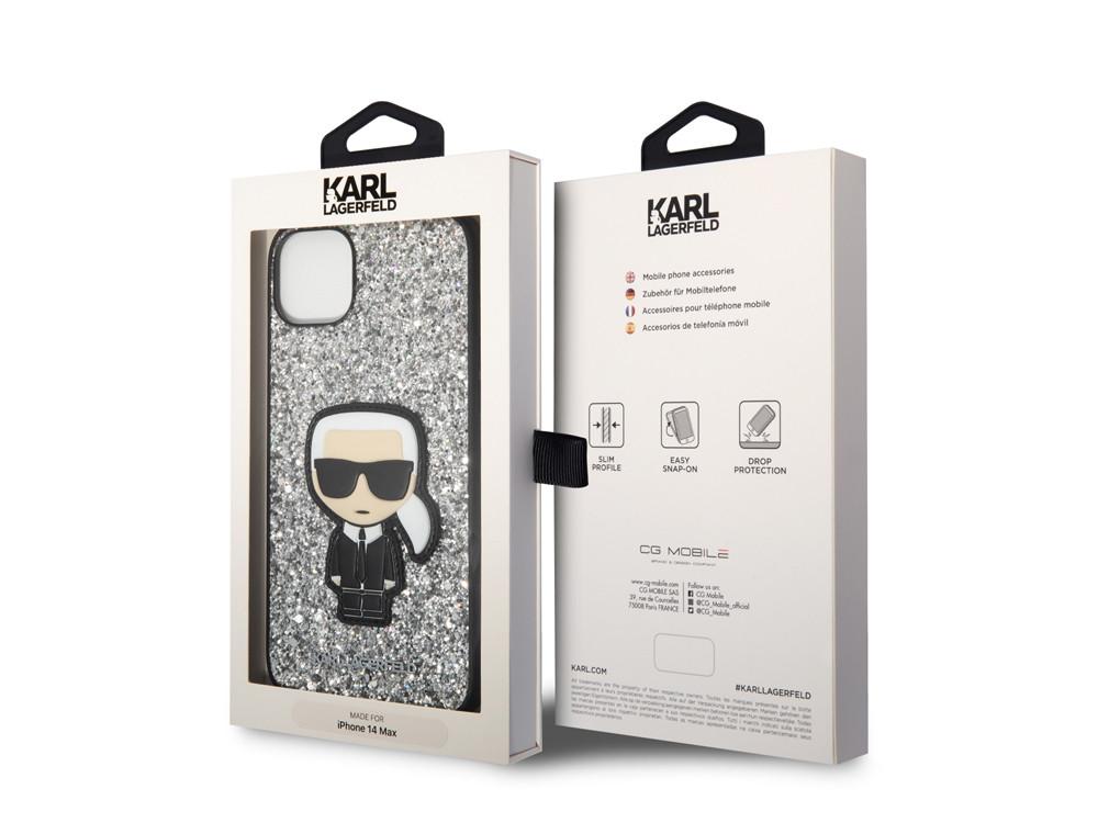 KARL LAGERFELD  Cover iPhone 14 Plus Glitter Ikonik 