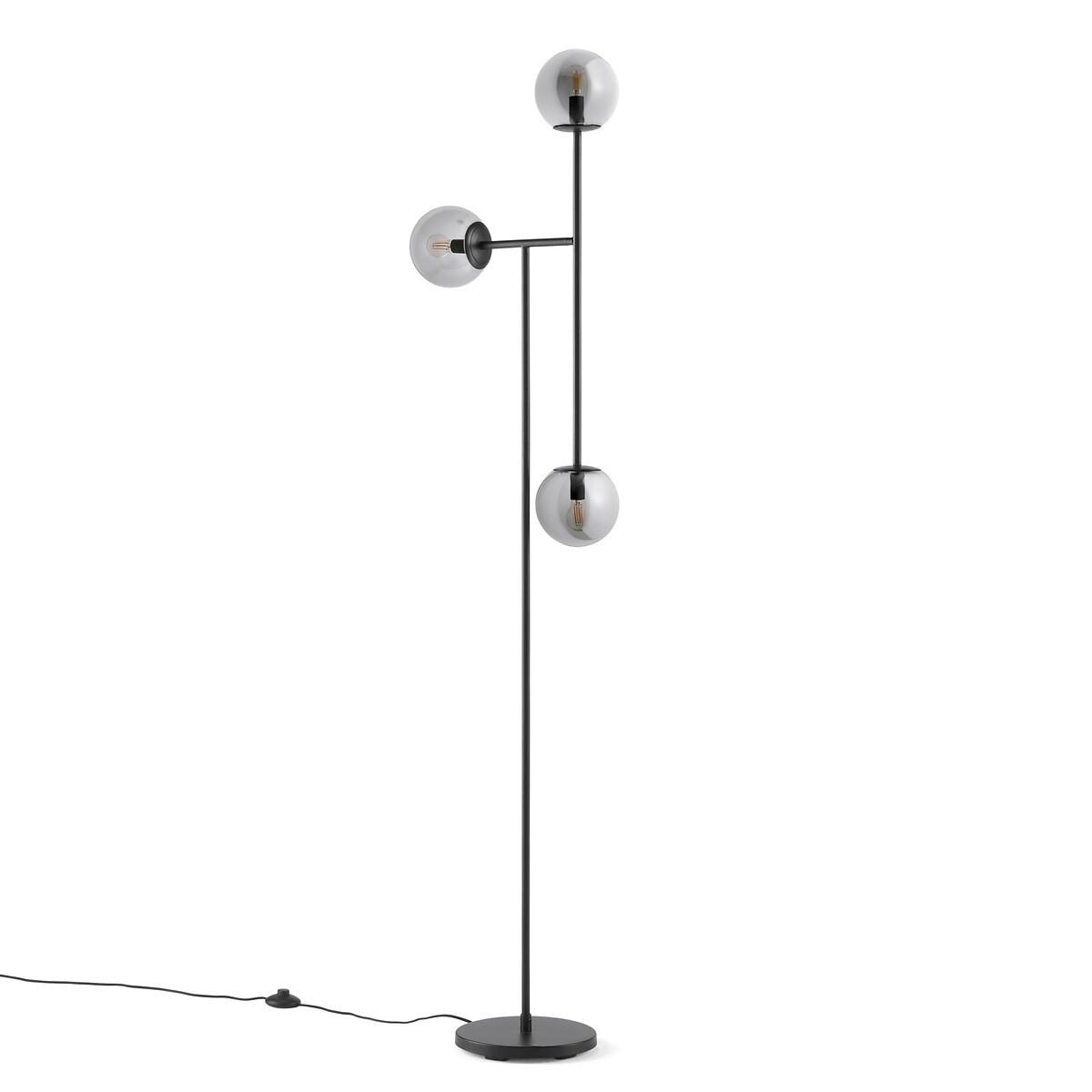 La Redoute Intérieurs Lampadaire métal acier et verre fumé  