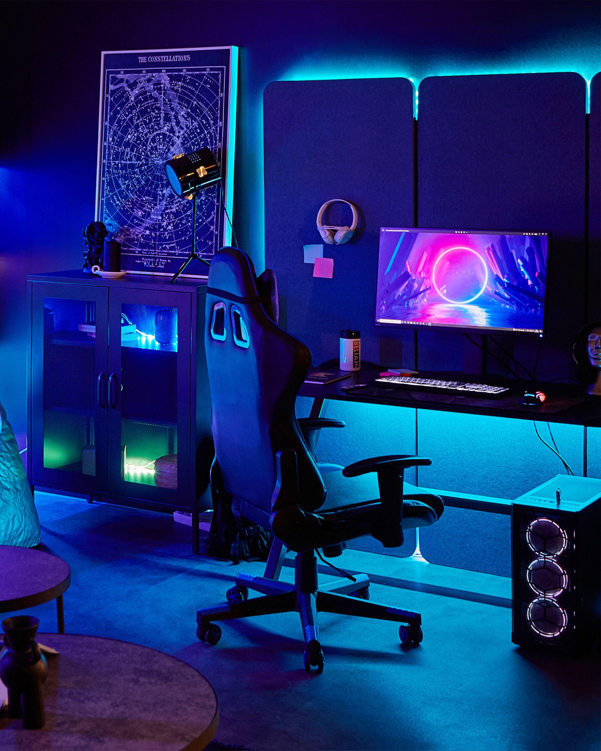 Beliani Sedia da ufficio en Pelle sintetica Retrò GAMER  