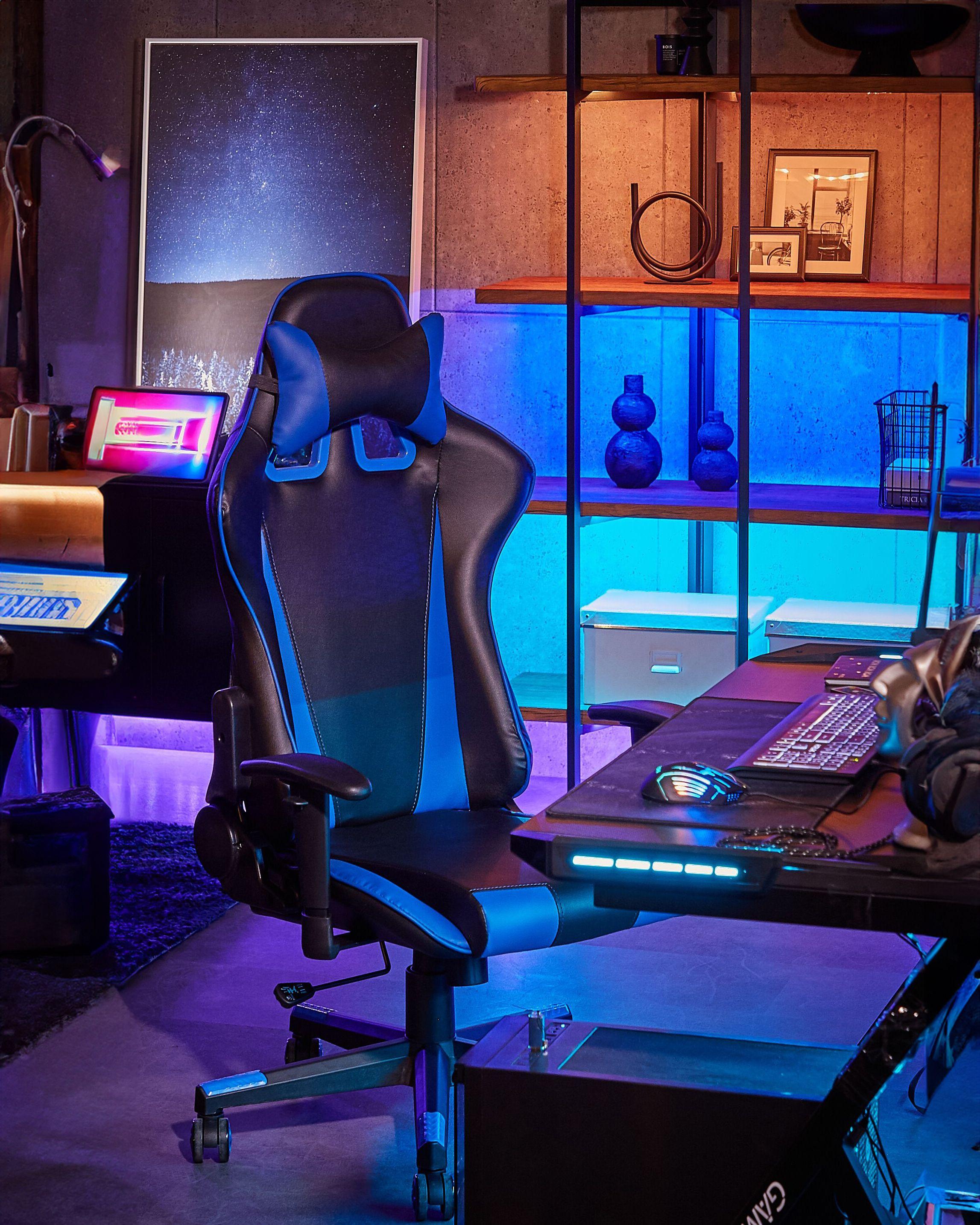 Beliani Sedia da ufficio en Pelle sintetica Retrò GAMER  