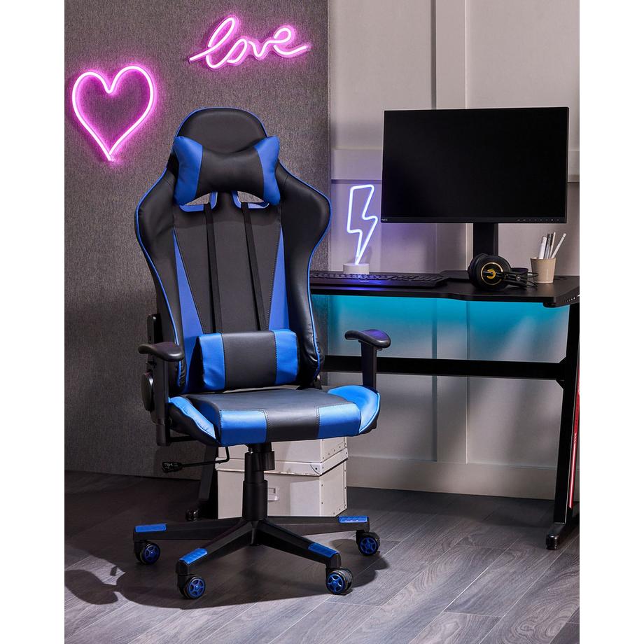 Beliani Chaise de bureau en Cuir PU Rétro GAMER  