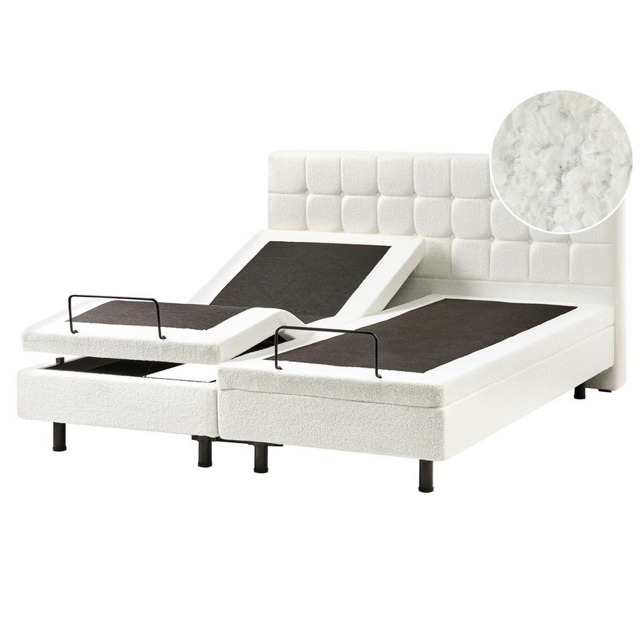Beliani Lit réglable en Bouclé Scandinave DUKE  