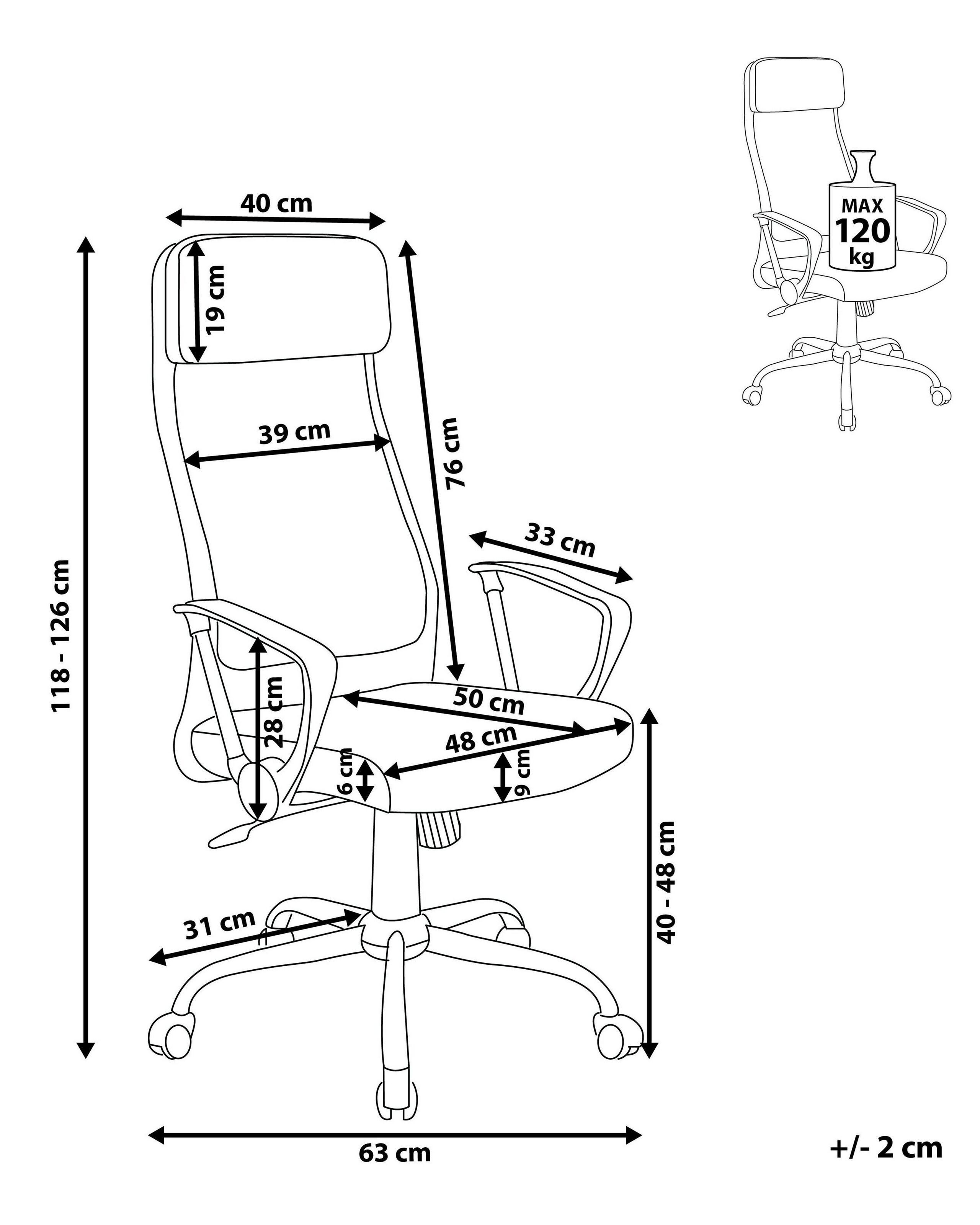 Beliani Chaise de bureau en Polyester Moderne PIONEER  