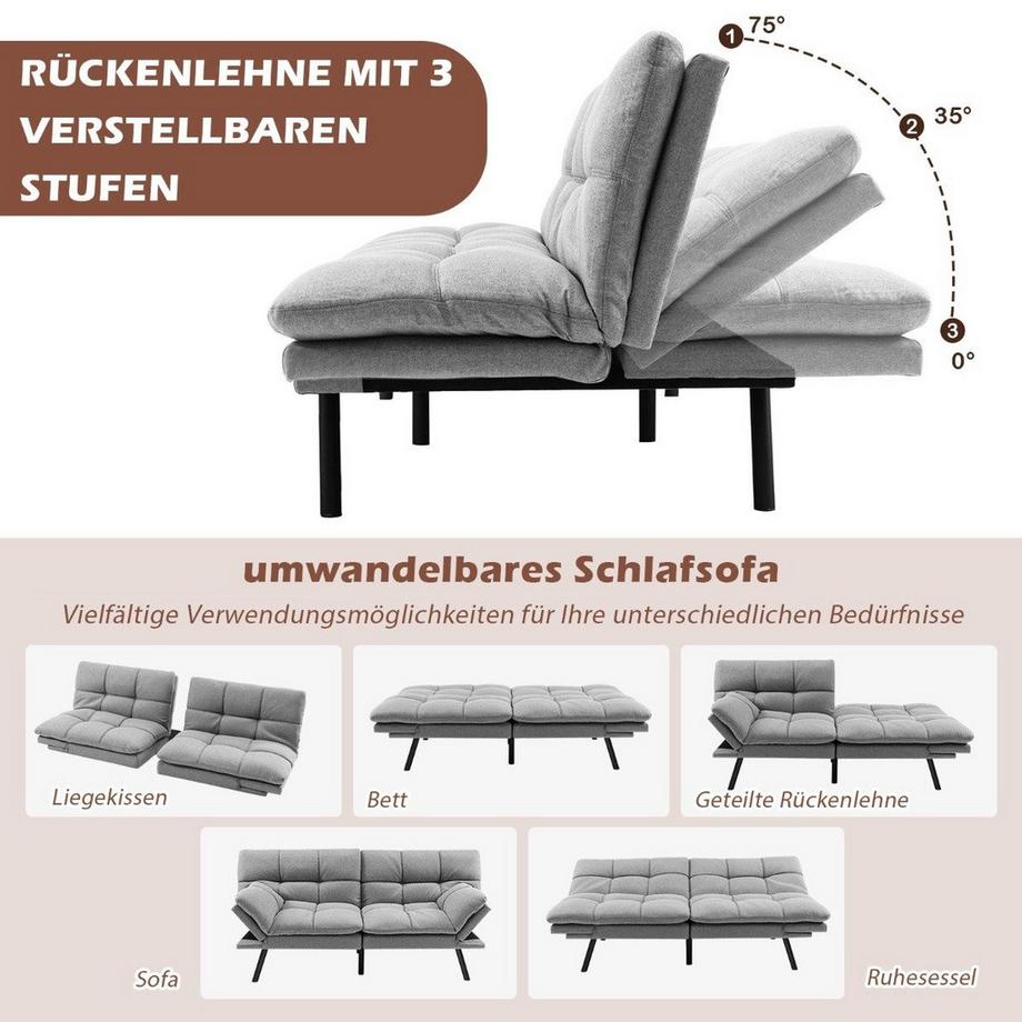 Northix Umwandelbares Schlafsofa mit Liegefunktion  