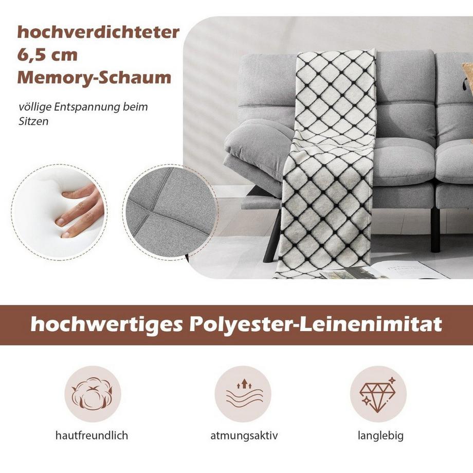 Northix Umwandelbares Schlafsofa mit Liegefunktion  