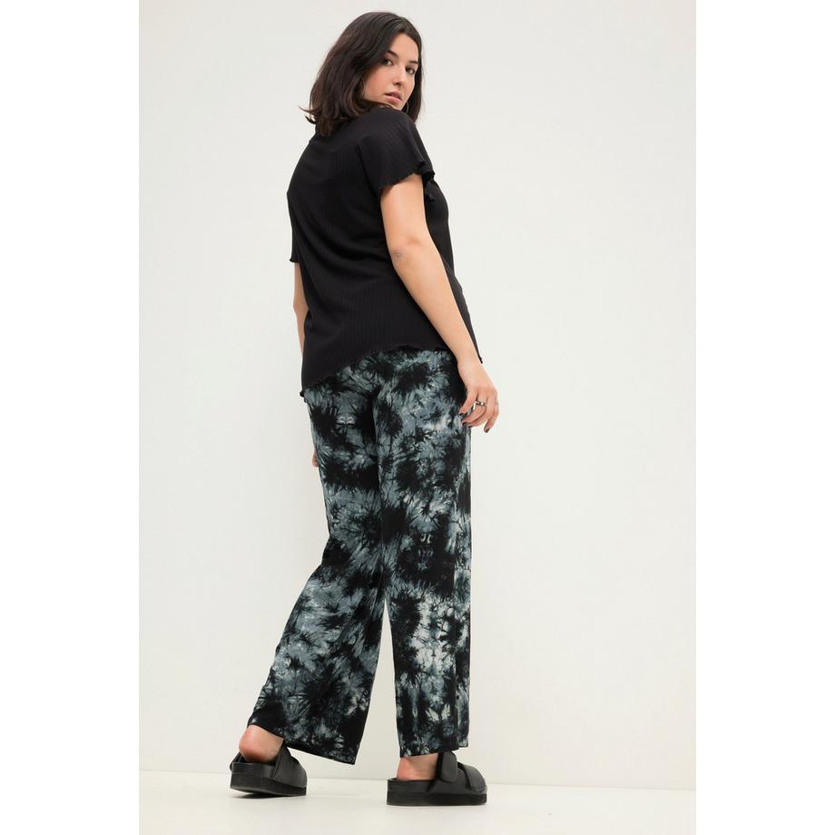 Studio Untold Wide Legs High Waist Batikprint Hose  