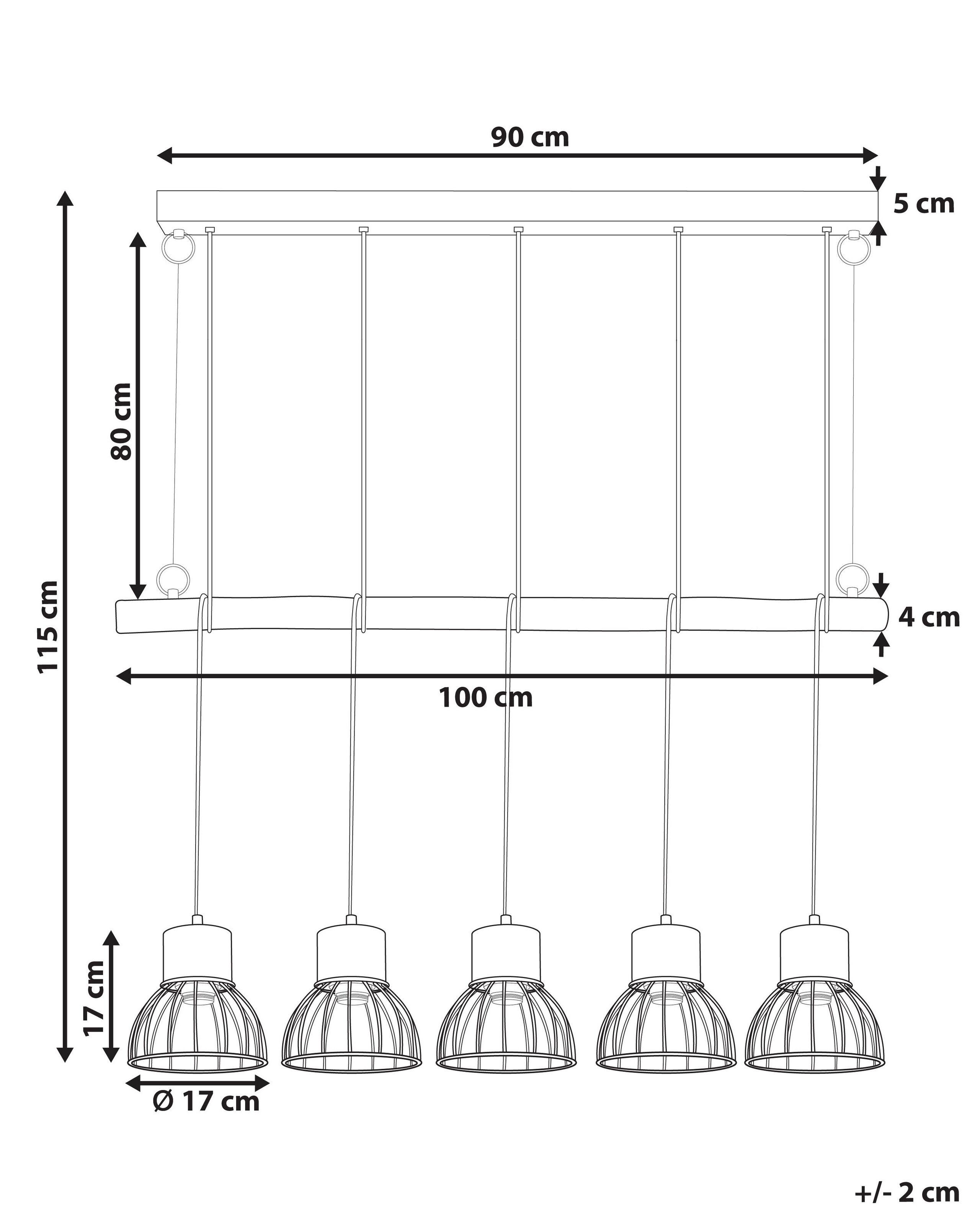 Beliani Lampe suspension en Manguier Rustique VARADA  