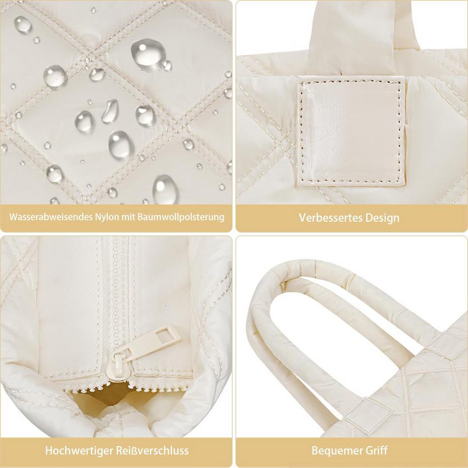 Only-bags.store Gepolsterte Shopper Tasche mit Laptopfach und Seitentasche für Trinkflasche  