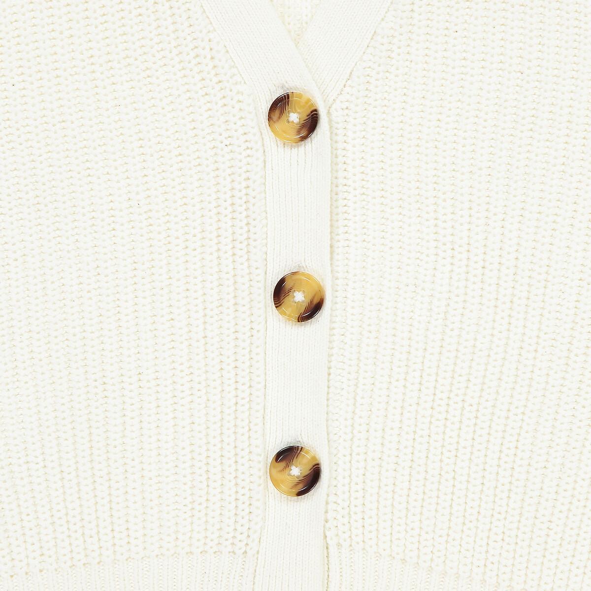 La Redoute Collections  Gilet col V en grosse maille boutonné 