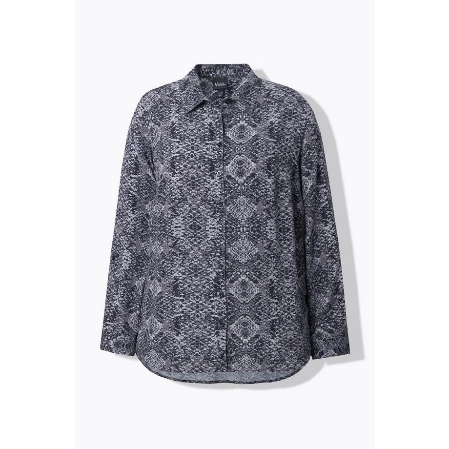 Ulla Popken Camicia Stampa Pitonata Collo Camicia Maniche Lunghe  