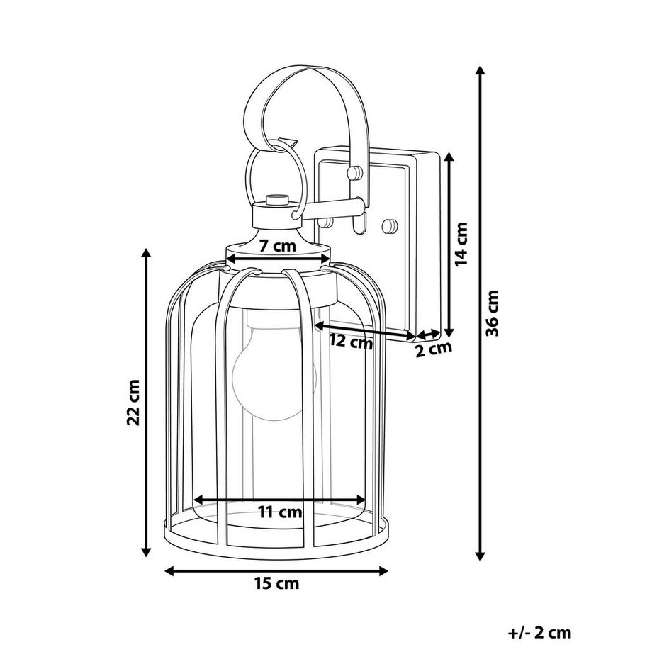 Beliani Aussenwandleuchte aus Eisen  WOOLER  