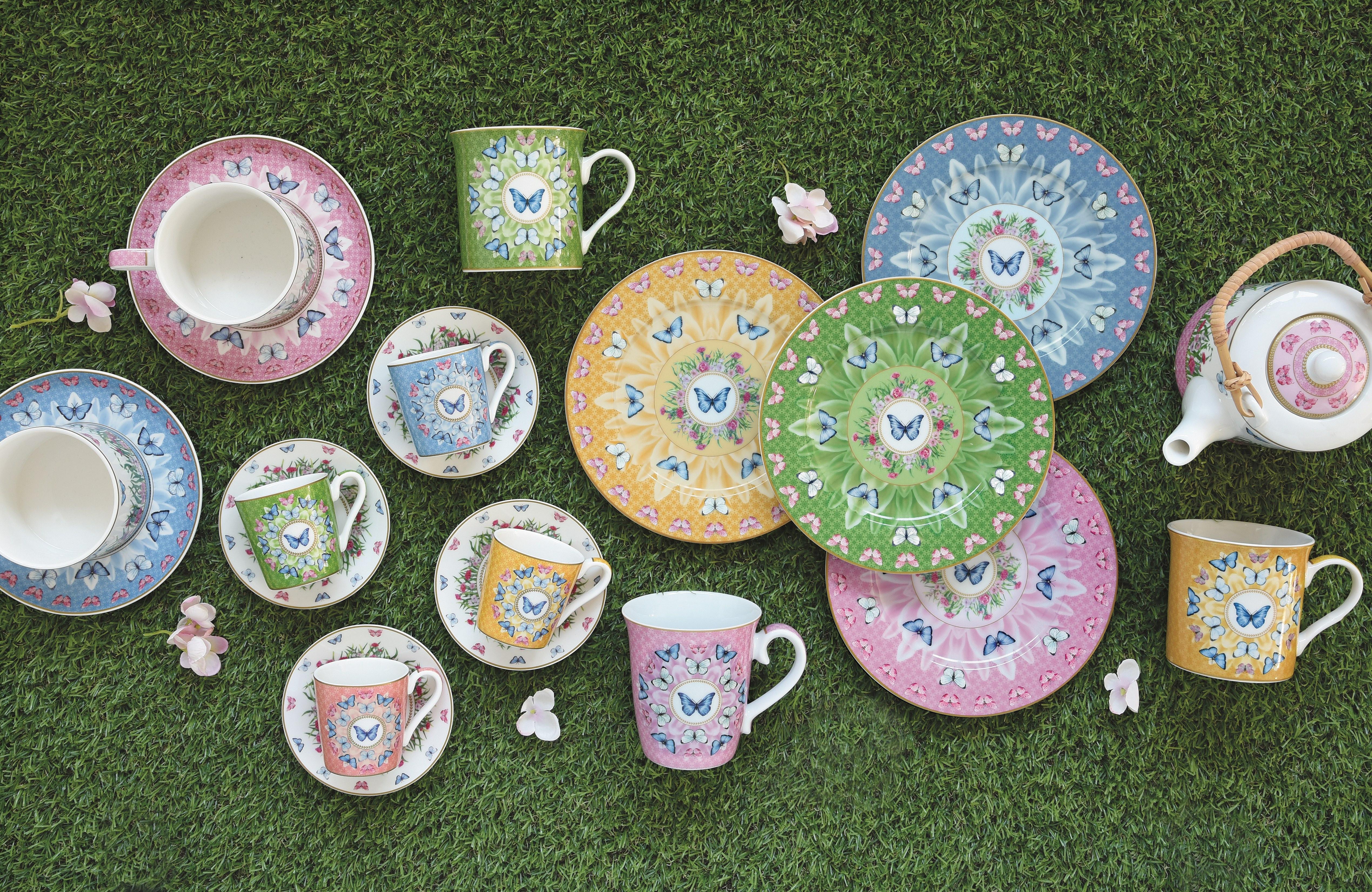 Easy Life Set de 4 assiettes à dessert Spring Parade  