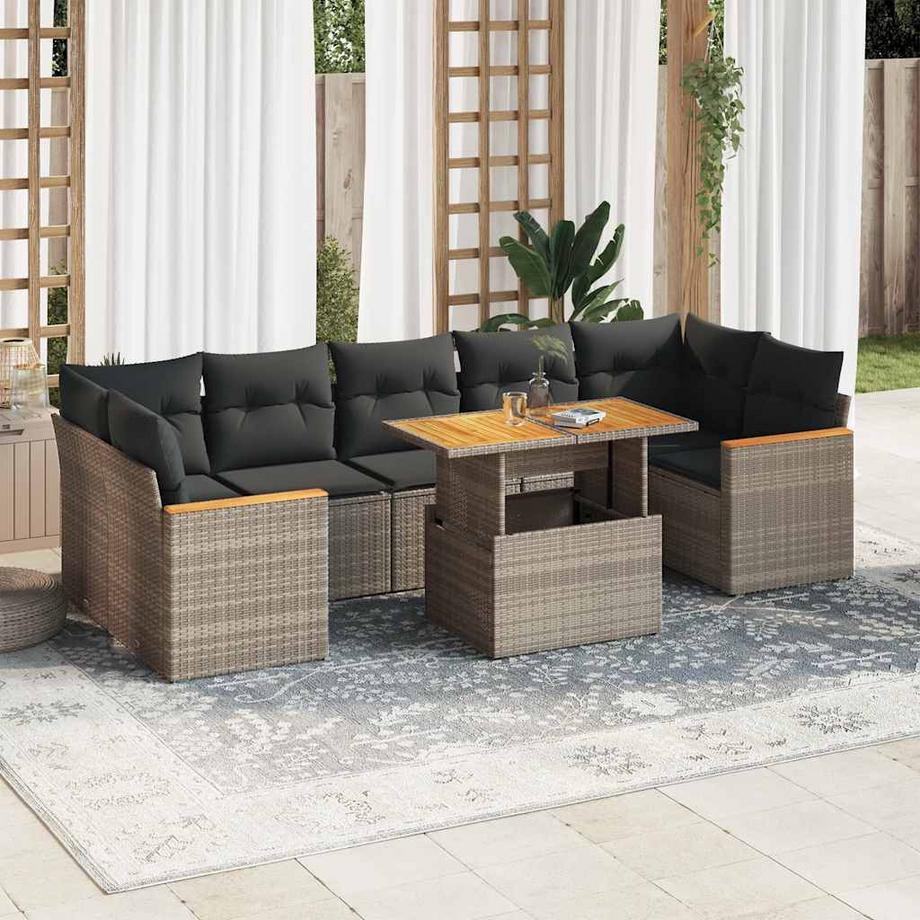 VidaXL Ensemble de canapés de jardin rotin synthétique  