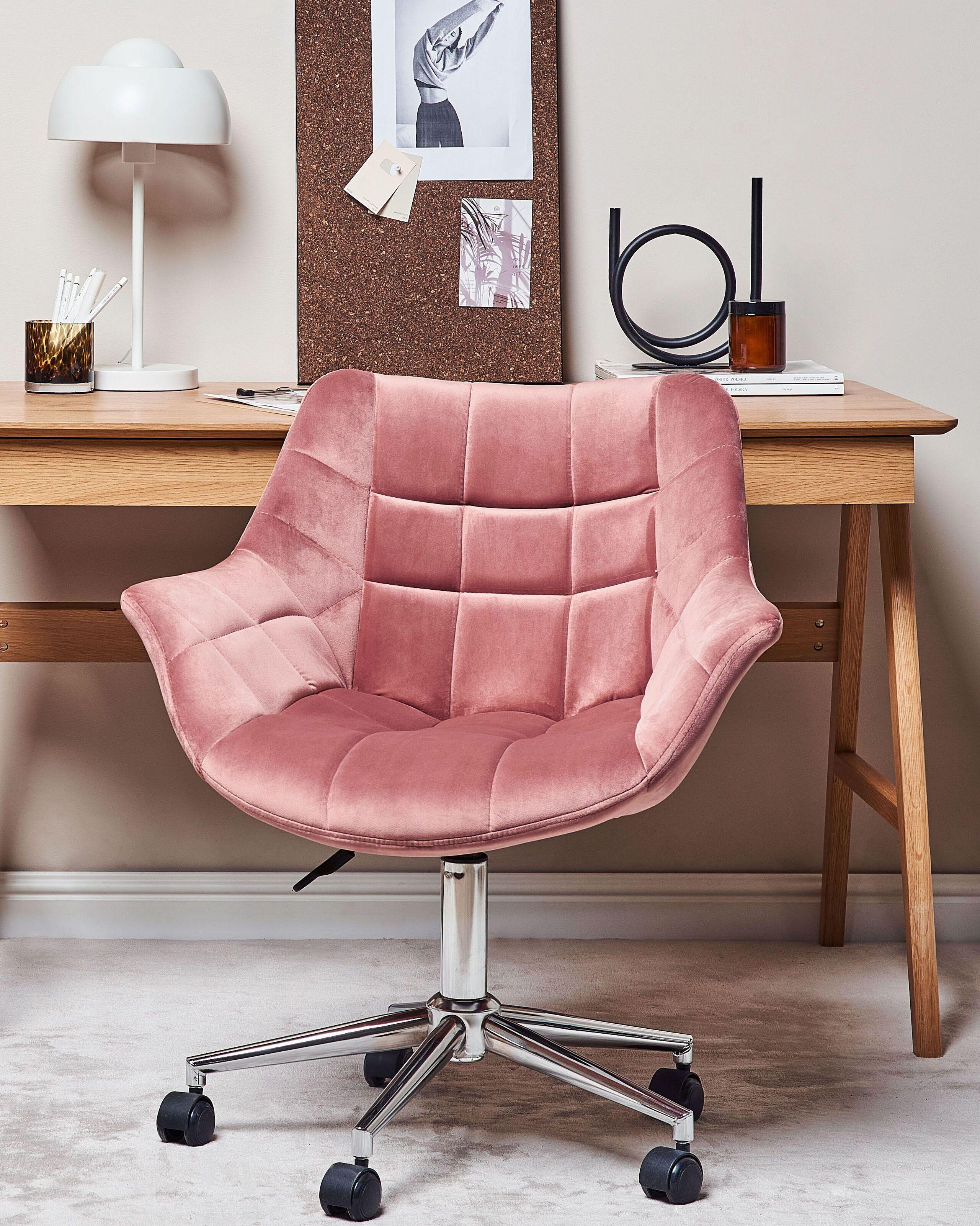 Beliani Chaise de bureau en Velours Moderne LABELLE  