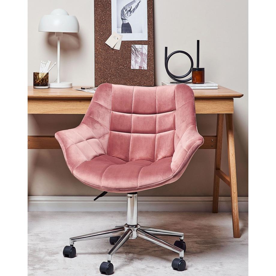 Beliani Sedia da scrivania en Velluto Glamour LABELLE  