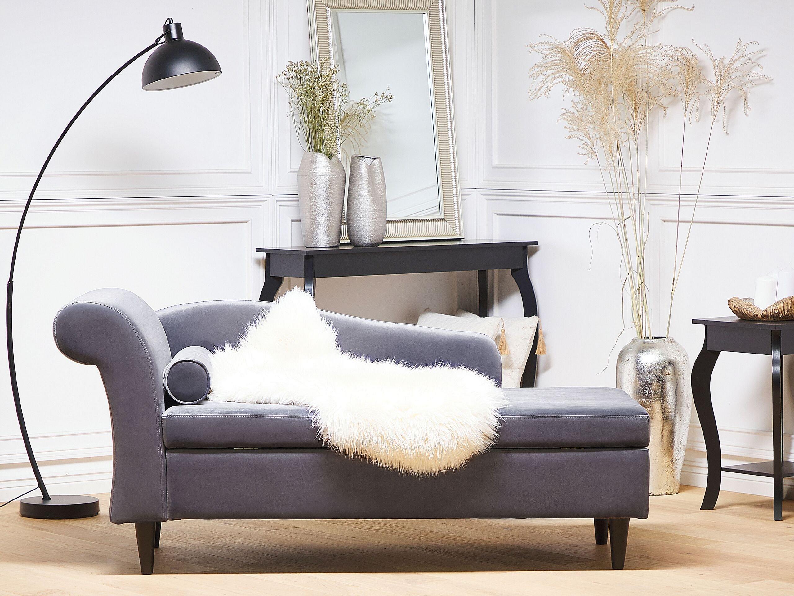 Beliani Chaise longue côté gauche en Velours Glamour LUIRO  