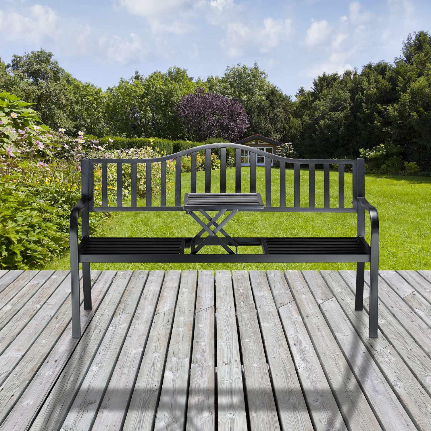 B2X Banc de jardin avec table intégrée  