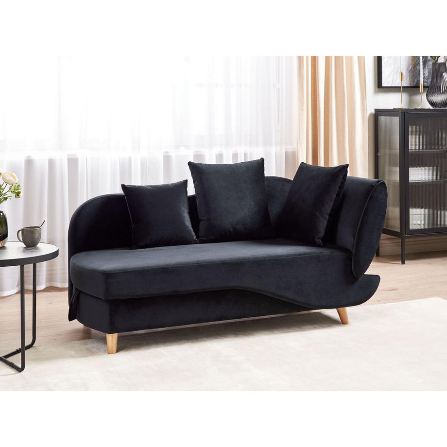 Beliani Chaise longue côté droit en Velours Rétro MERI  