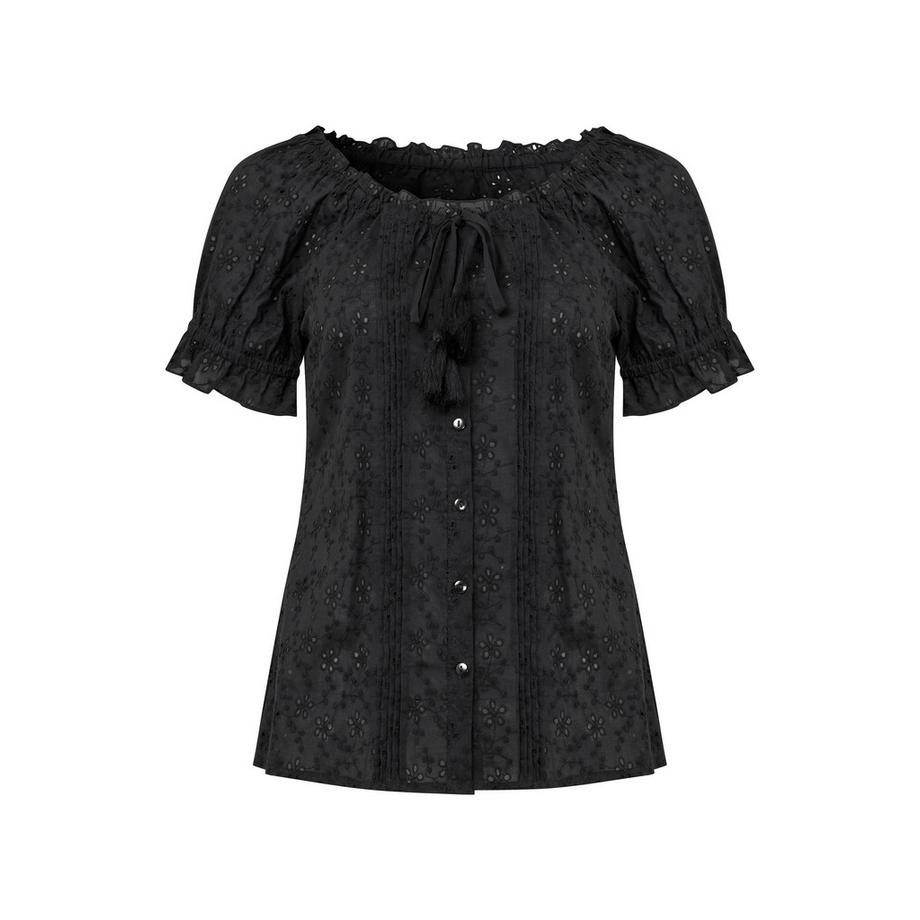 Joe Browns Blusa Broderie con Bottoni e Collo a Volant  