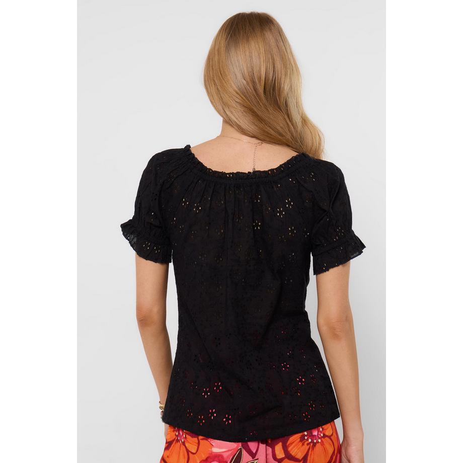 Joe Browns Blusa Broderie con Bottoni e Collo a Volant  