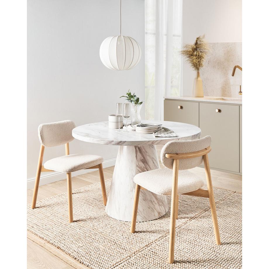 Beliani Set di 2 sedie da pranzo en Bouclé Retrò MILLS  